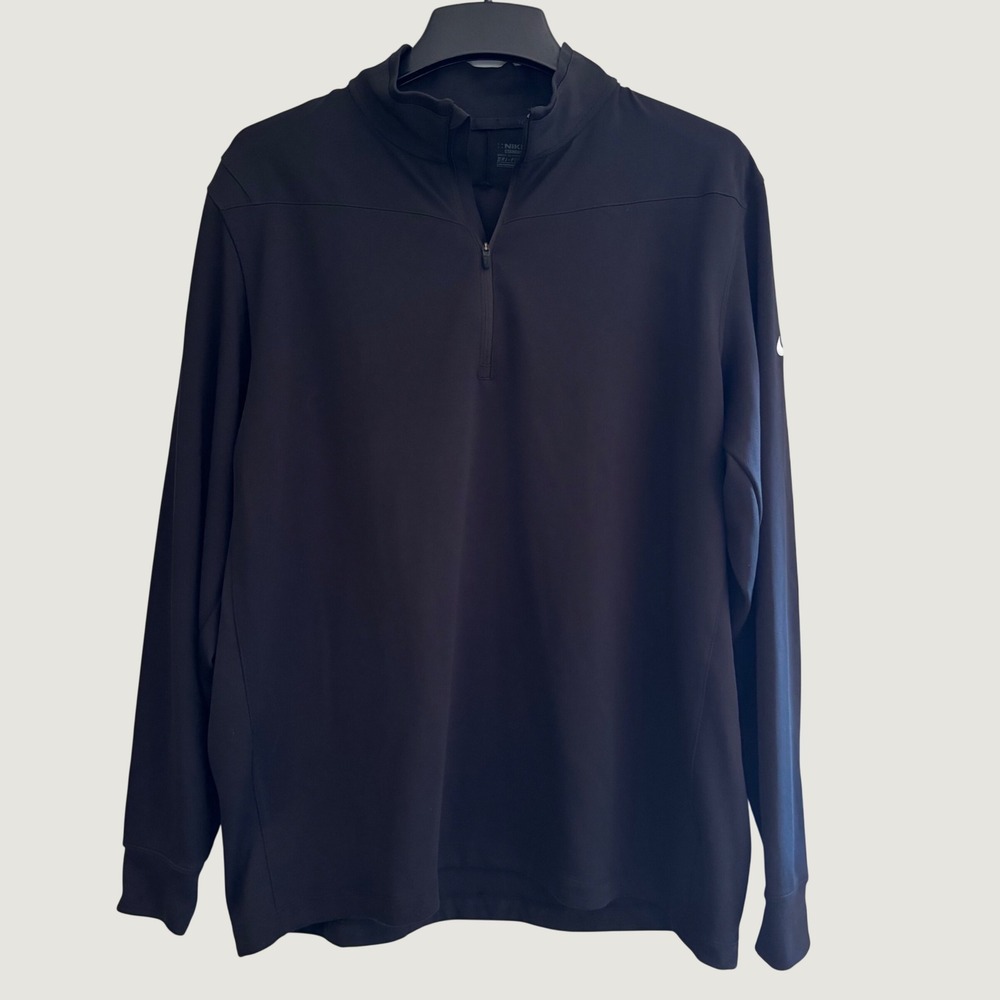 Nike Golf Dri-FIT 1/2-Zip Pullover Mens XL Black Running Gym Training Top Casual